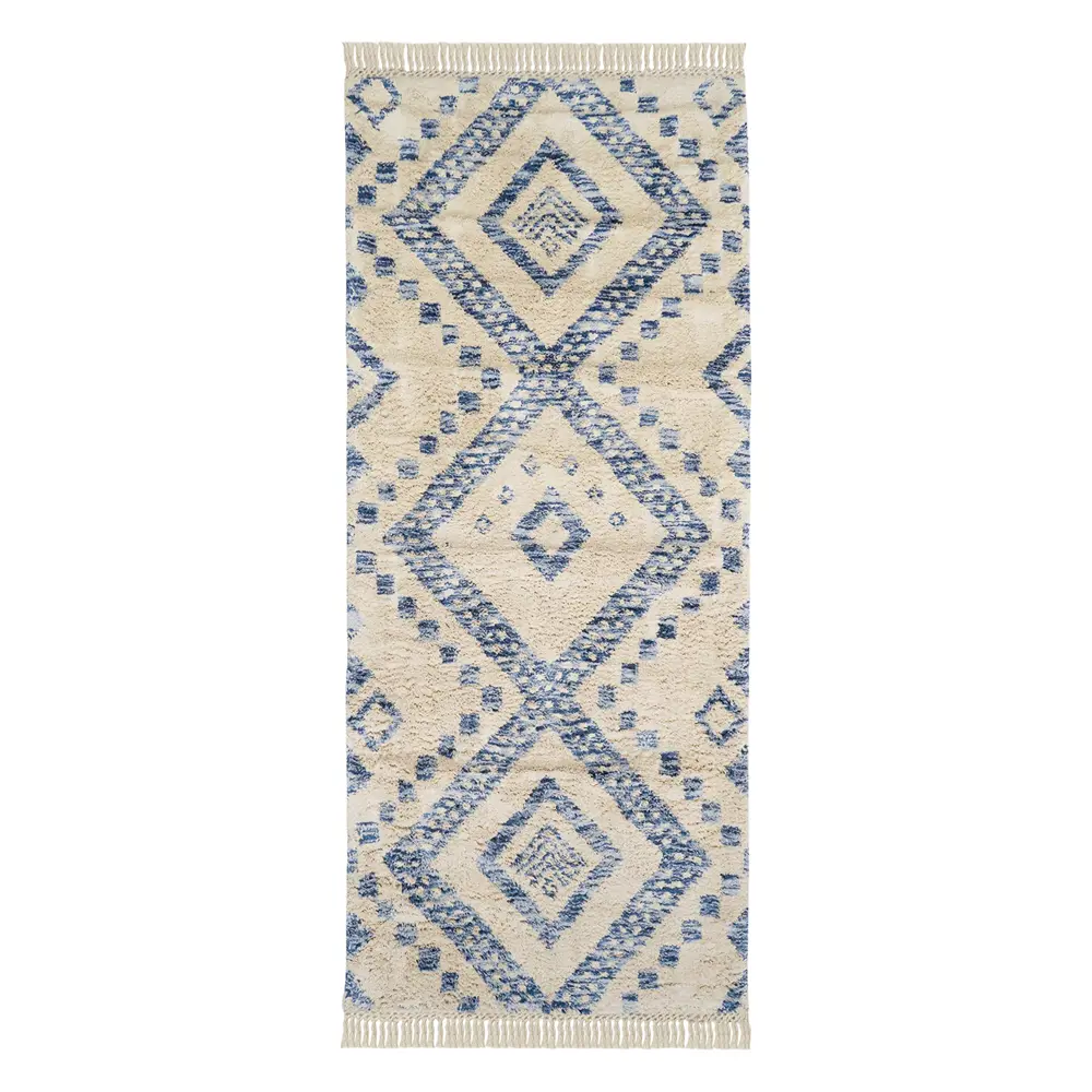 Фото Ковер Tkano Nagpur Ethnic 70x160 см хлопок цвет синий Фото Ковер Tkano Nagpur Ethnic 70x160 см хлопок цвет синий