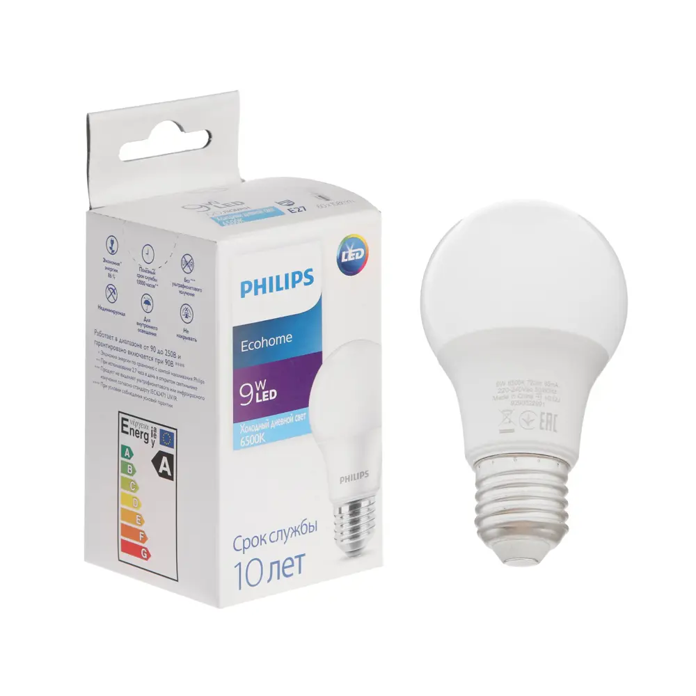 Фото Лампа светодиодный Philips 7673391 E27 240 В 9 Вт 720 Лм Фото Лампа светодиодный Philips 7673391 E27 240 В 9 Вт 720 Лм