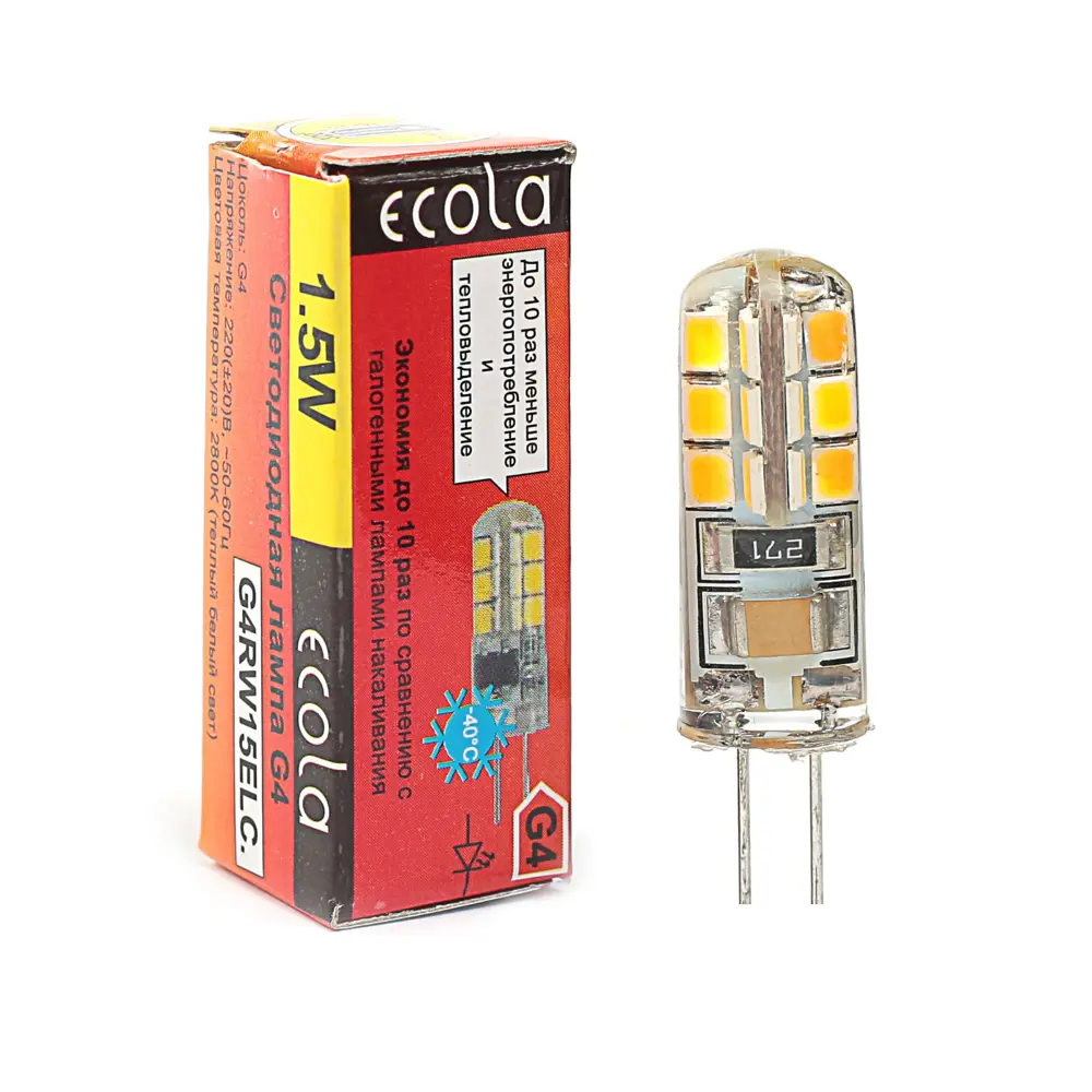 Фото 3 Лампа светодиодный (led) Ecola Ecola corn micro g4xwyyely G4 220 В 1.5 Вт отсутствует 120 Лм Фото 3 Лампа светодиодный (led) Ecola Ecola corn micro g4xwyyely G4 220 В 1.5 Вт отсутствует 120 Лм