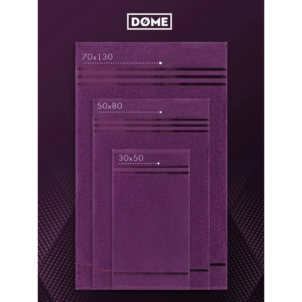 Фото 4 Комплект полотенец Dome dme863132 для ванной, 2 шт, 50x80 см, 70x130 см Фото 4 Комплект полотенец Dome dme863132 для ванной, 2 шт, 50x80 см, 70x130 см