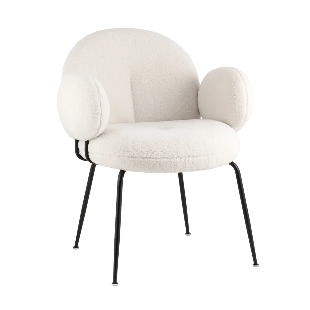 Фото 2 Комплект кухонных стульев 2 шт Stool group Nina 85x66x57 см велюр цвет белый/черный