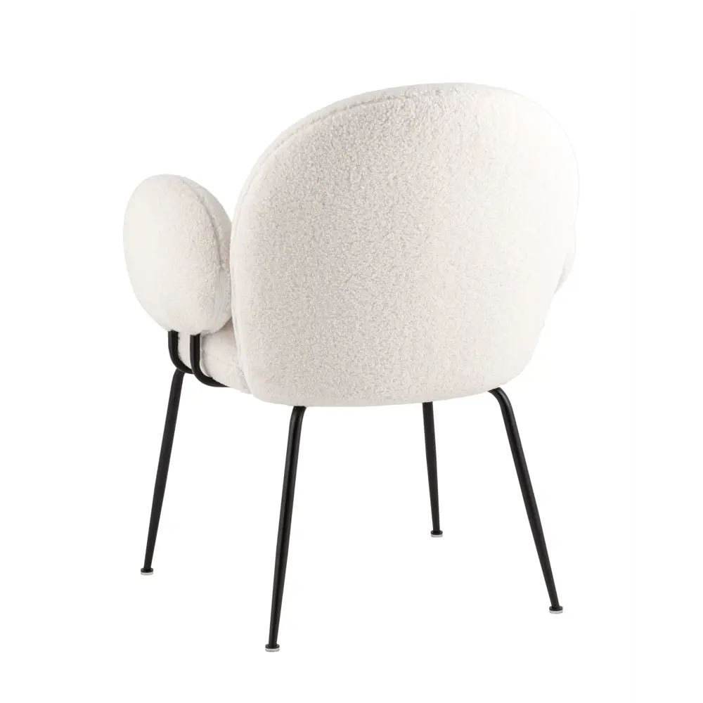 Фото 3 Комплект кухонных стульев 2 шт Stool group Nina 85x66x57 см велюр цвет белый/черный