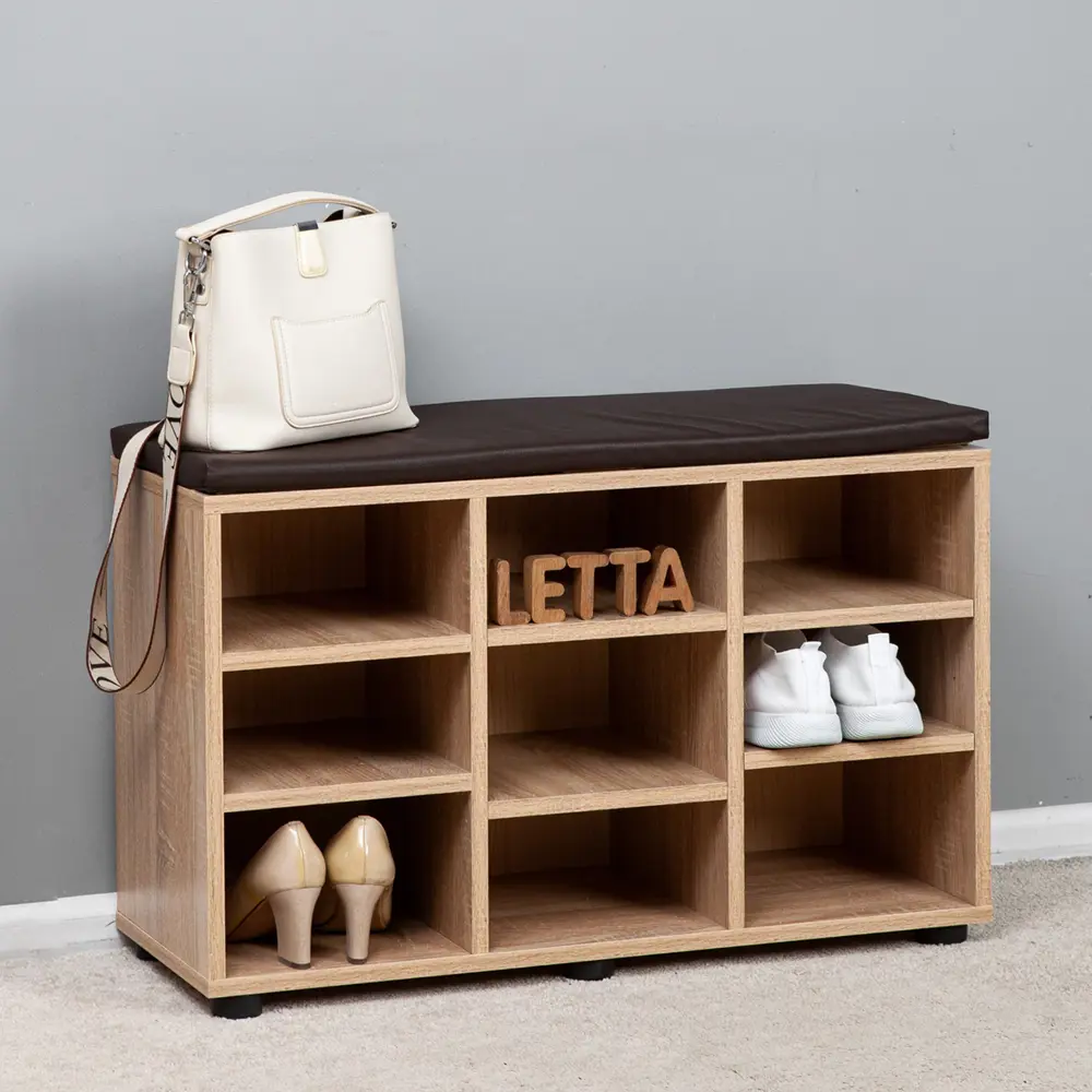 Фото 4 Полка для обуви Letta 78.6x50x29.5 см ЛДСП цвет коричневый/дуб сонома Фото 4 Полка для обуви Letta 78.6x50x29.5 см ЛДСП цвет коричневый/дуб сонома