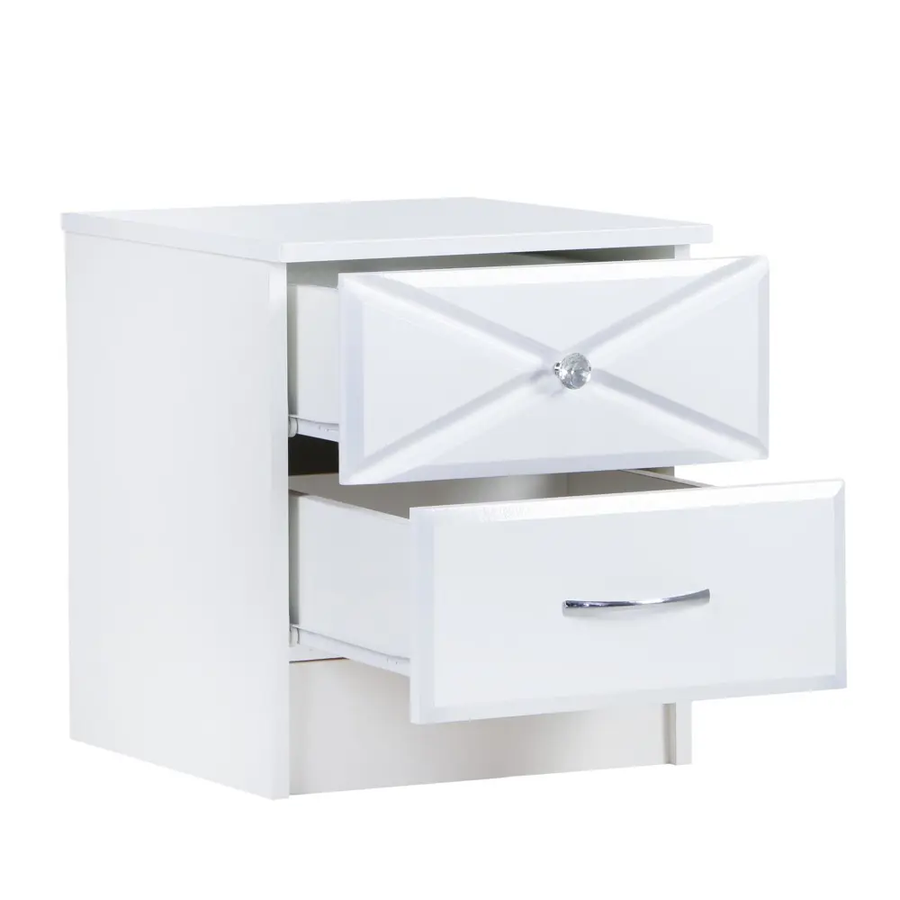 Фото 2 Тумба прикроватная Клик мебель 40x46.6x43 см 2 ящика ЛДСП цвет белый Фото 2 Тумба прикроватная Клик мебель 40x46.6x43 см 2 ящика ЛДСП цвет белый