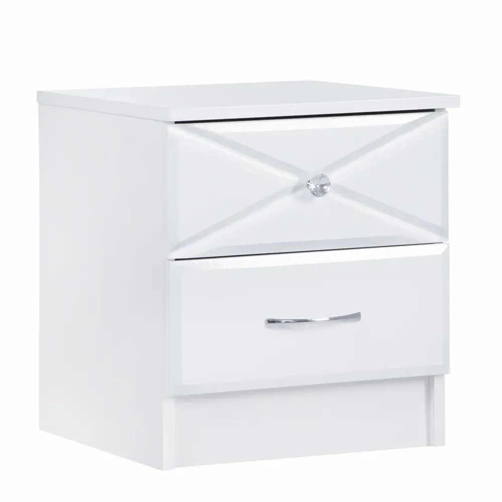 Фото Тумба прикроватная Клик мебель 40x46.6x43 см 2 ящика ЛДСП цвет белый Фото Тумба прикроватная Клик мебель 40x46.6x43 см 2 ящика ЛДСП цвет белый