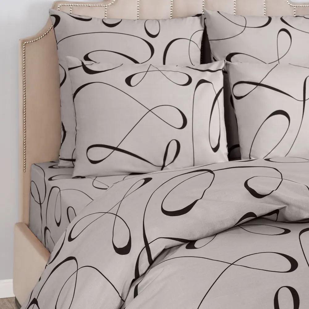 Фото Комплект постельного белья Prime prive Фрея двуспальный, хлопок, серый