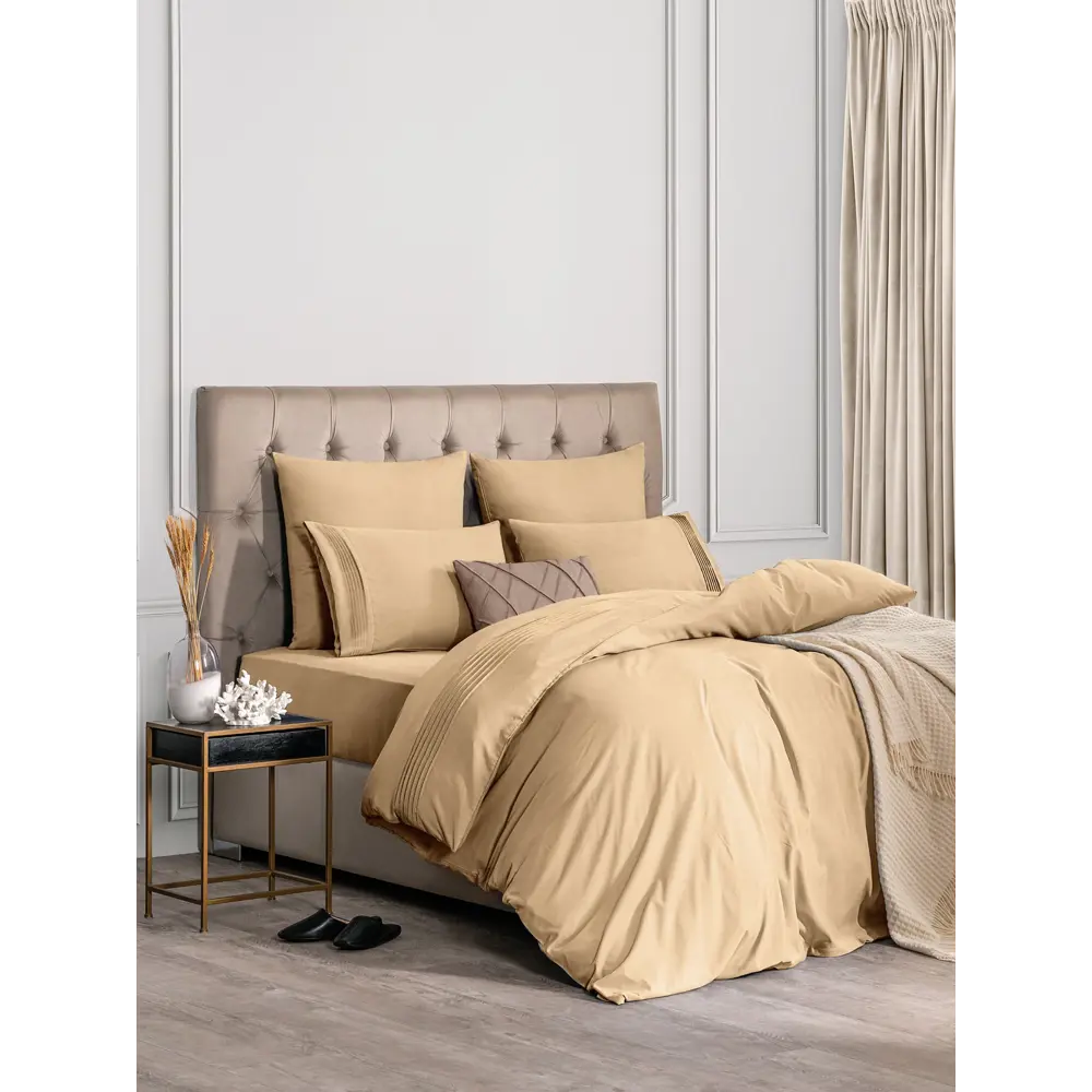 Фото 3 Комплект постельного белья Sleep iX Миоко pva942008 евро, бамбук, бежевый Фото 3 Комплект постельного белья Sleep iX Миоко pva942008 евро, бамбук, бежевый