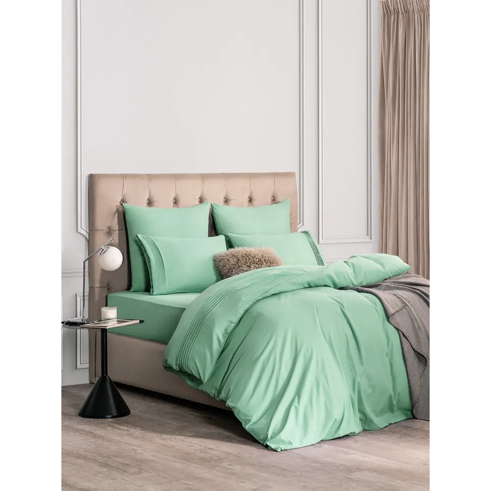 Фото 3 Комплект постельного белья Sleep iX Миоко pva942020 семейный, бамбук, зеленый Фото 3 Комплект постельного белья Sleep iX Миоко pva942020 семейный, бамбук, зеленый