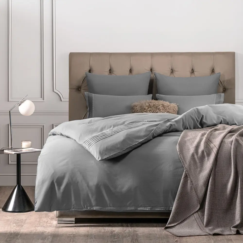 Фото Комплект постельного белья Sleep iX pva942033 евро, бамбук, серый Фото Комплект постельного белья Sleep iX pva942033 евро, бамбук, серый