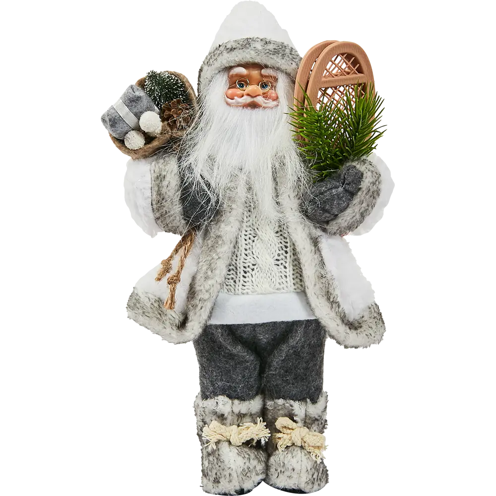 Фото 2 Фигура декоративная Санта в белом 30см Фото 2 Фигура декоративная Санта в белом 30см