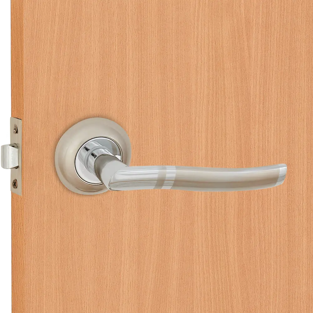 Фото 8 Дверные ручки 67 SN, без запирания, комплект, цвет никель