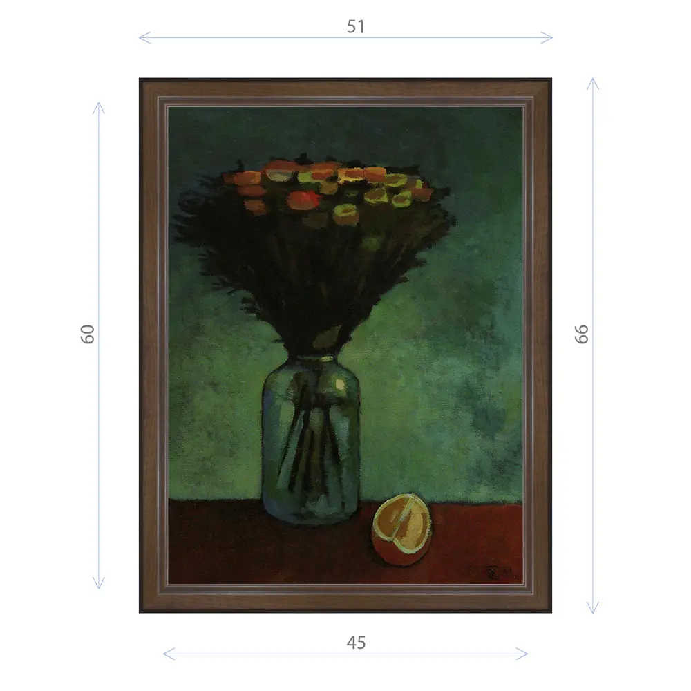 Фото Картина в раме Декор Депо Константин Малютин "Банка с цветами" E21 66x51 см