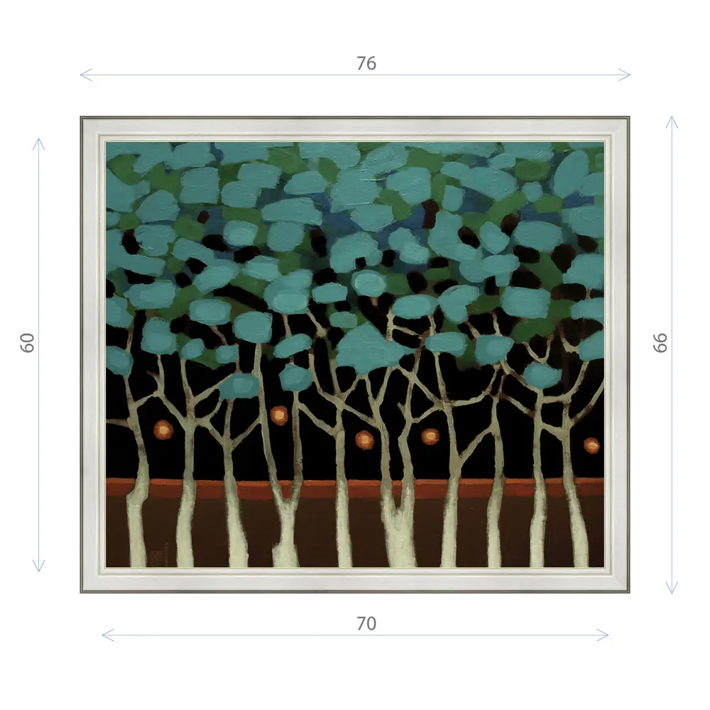 Фото Картина в раме Декор депо Константин Малютин "Ночные деревья" E20 66x76 см без стекла