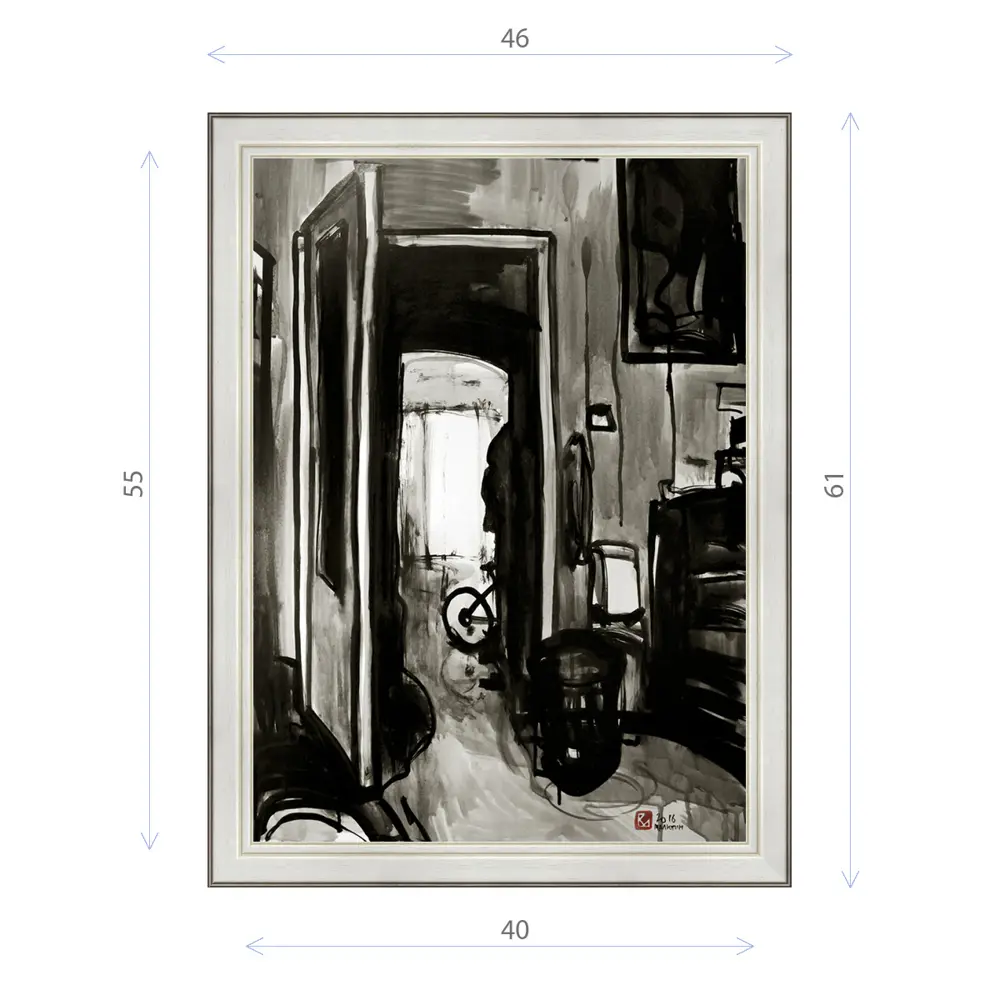 Фото Картина в раме Декор депо Константин Малютин "Интерьер с велосипедом" E20 61x46 см без стекла Фото Картина в раме Декор депо Константин Малютин "Интерьер с велосипедом" E20 61x46 см без стекла