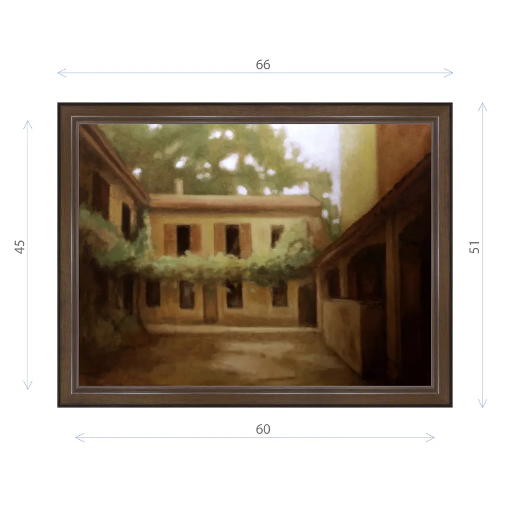 Фото Картина в раме Декор депо Константин Малютин "Внутренний двор" E21 51x66 см без стекла