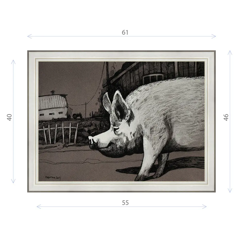 Фото Картина в раме Декор депо Константин Малютин "Хряк" E20 46x61 см без стекла Фото Картина в раме Декор депо Константин Малютин "Хряк" E20 46x61 см без стекла