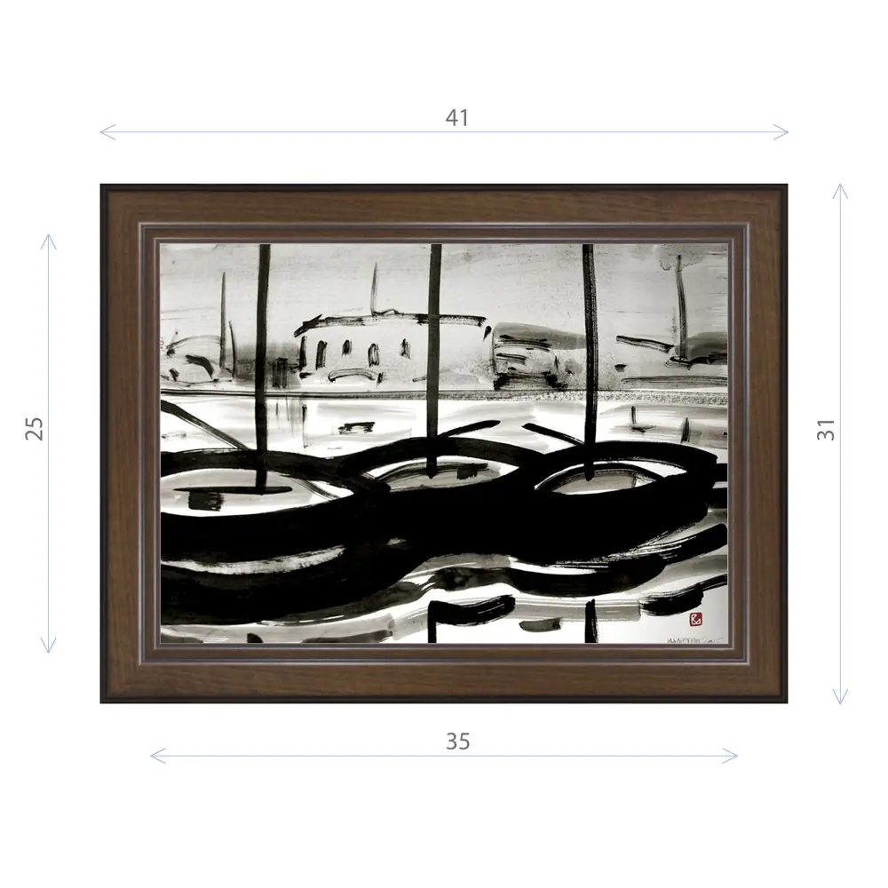 Фото Картина в раме Декор депо Константин Малютин "Три лодки" E21 31x41 см без стекла Фото Картина в раме Декор депо Константин Малютин "Три лодки" E21 31x41 см без стекла
