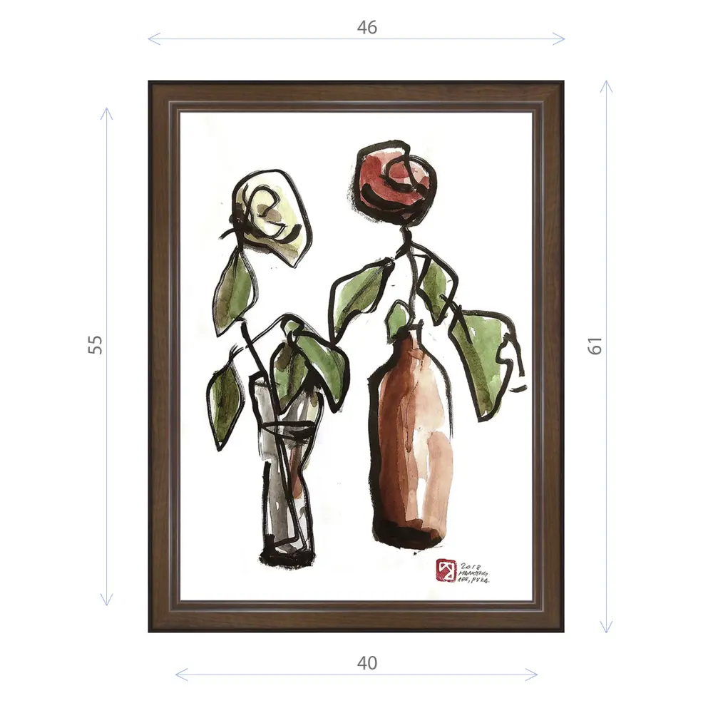 Фото Картина в раме Декор депо Константин Малютин "Две розы" E21 61x46 см без стекла Фото Картина в раме Декор депо Константин Малютин "Две розы" E21 61x46 см без стекла