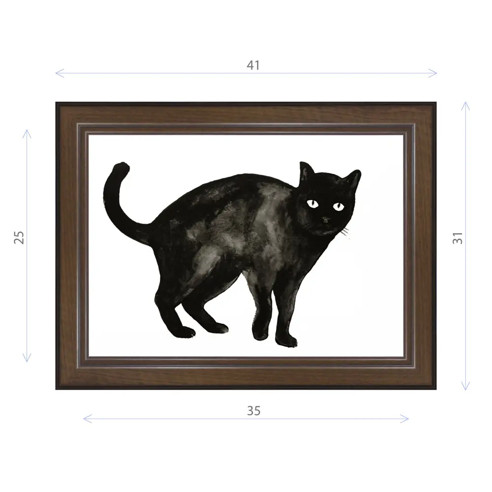 Фото Картина в раме Декор депо Константин Малютин "Чёрная кошка" E21 31x41 см без стекла Фото Картина в раме Декор депо Константин Малютин "Чёрная кошка" E21 31x41 см без стекла