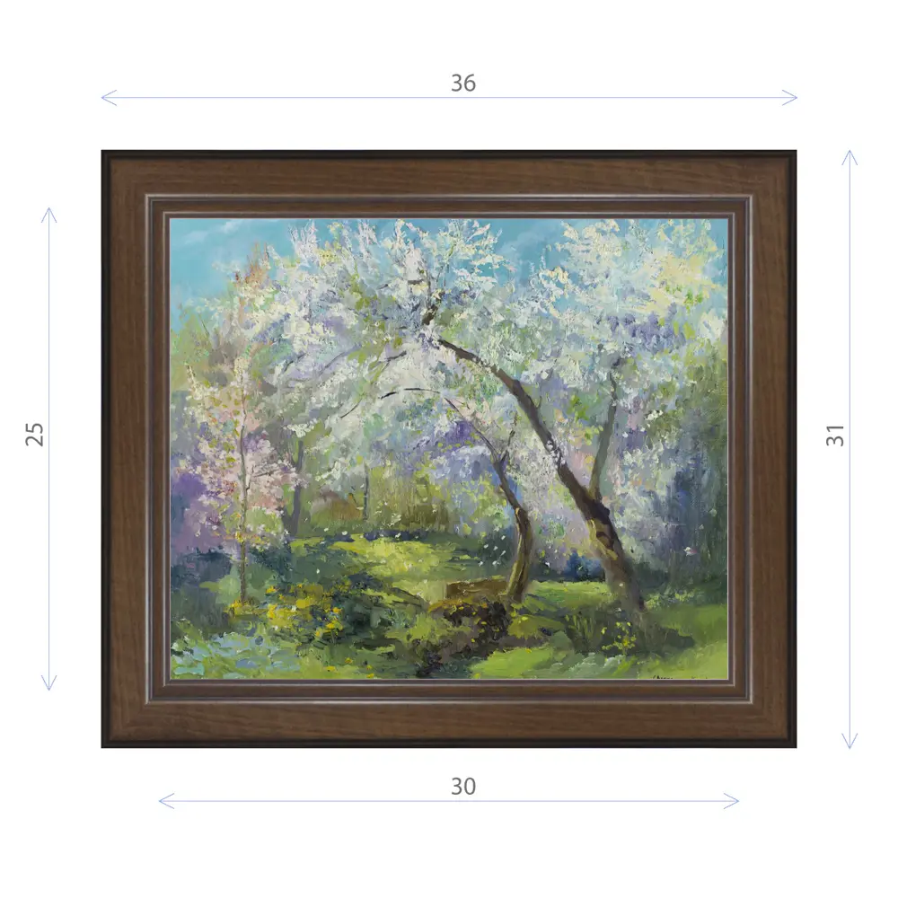 Фото Картина в раме Декор депо Ксения Черномор "Яблони в цвету" E21 31x36 см без стекла Фото Картина в раме Декор депо Ксения Черномор "Яблони в цвету" E21 31x36 см без стекла