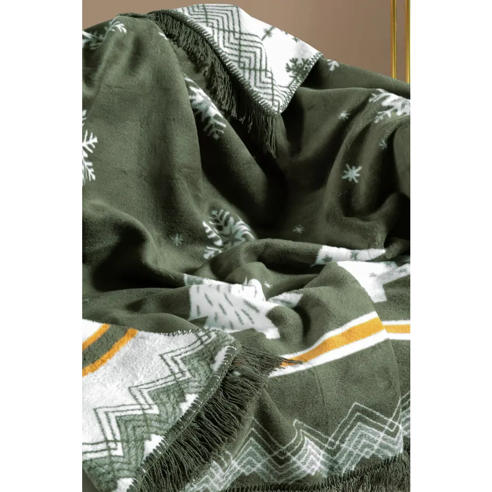 Фото 4 Плед Arya home Eve 150x200 см хлопок цвет зеленый Фото 4 Плед Arya home Eve 150x200 см хлопок цвет зеленый