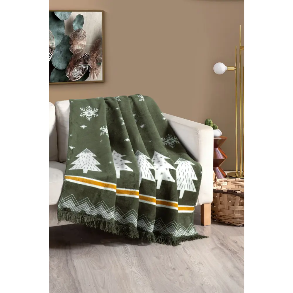 Фото Плед Arya home Eve 150x200 см хлопок цвет зеленый Фото Плед Arya home Eve 150x200 см хлопок цвет зеленый