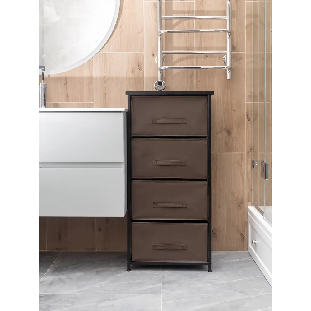 Фото 7 Комод Gemlux 950/4bk 4 ящика 45x30x95 см металл цвет коричневый Фото 7 Комод Gemlux 950/4bk 4 ящика 45x30x95 см металл цвет коричневый