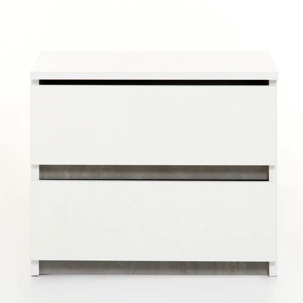 Фото 2 Тумба прикроватная Клик мебель 50.2x43x42.6 см 2 ящика ЛДСП цвет белый/бетон Фото 2 Тумба прикроватная Клик мебель 50.2x43x42.6 см 2 ящика ЛДСП цвет белый/бетон