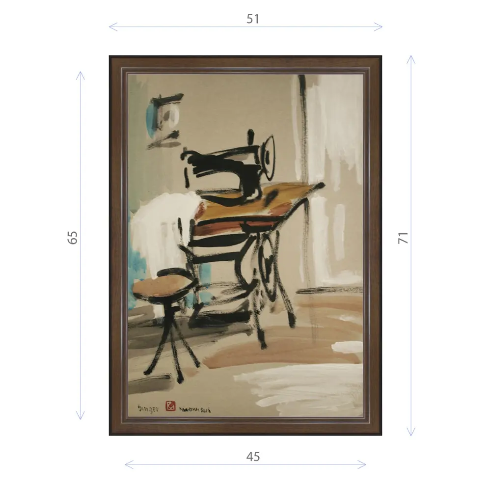 Фото Картина в раме Декор депо Константин Малютин "Зингер" E21 71x51 см без стекла Фото Картина в раме Декор депо Константин Малютин "Зингер" E21 71x51 см без стекла