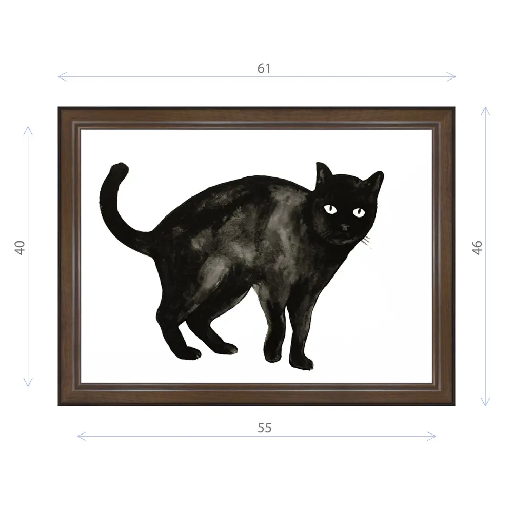 Фото Картина в раме Декор депо Константин Малютин "Чёрная кошка" E21 46x61 см без стекла Фото Картина в раме Декор депо Константин Малютин "Чёрная кошка" E21 46x61 см без стекла