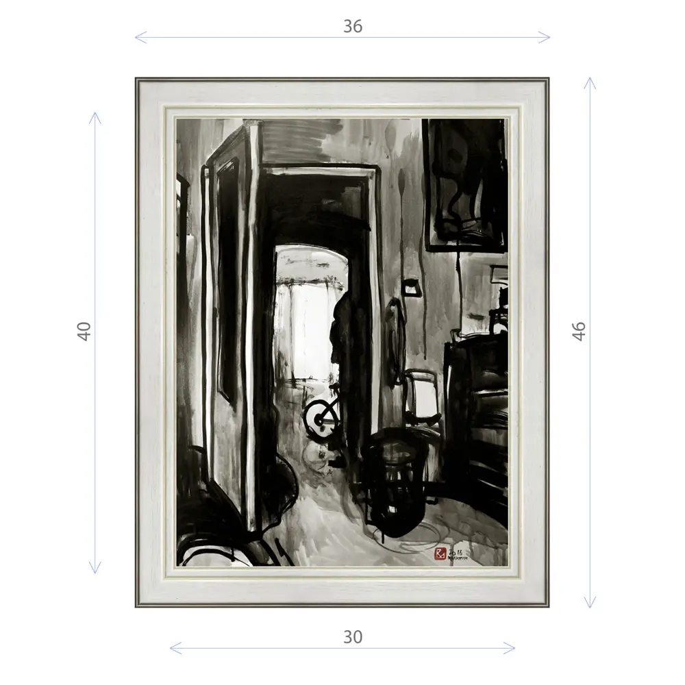 Фото Картина в раме Декор депо Константин Малютин "Интерьер с велосипедом" E20 46x36 см без стекла Фото Картина в раме Декор депо Константин Малютин "Интерьер с велосипедом" E20 46x36 см без стекла