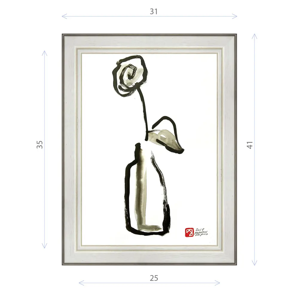 Фото Картина в раме Декор депо Константин Малютин "Роза в бутылке" E20 41x31 см без стекла Фото Картина в раме Декор депо Константин Малютин "Роза в бутылке" E20 41x31 см без стекла