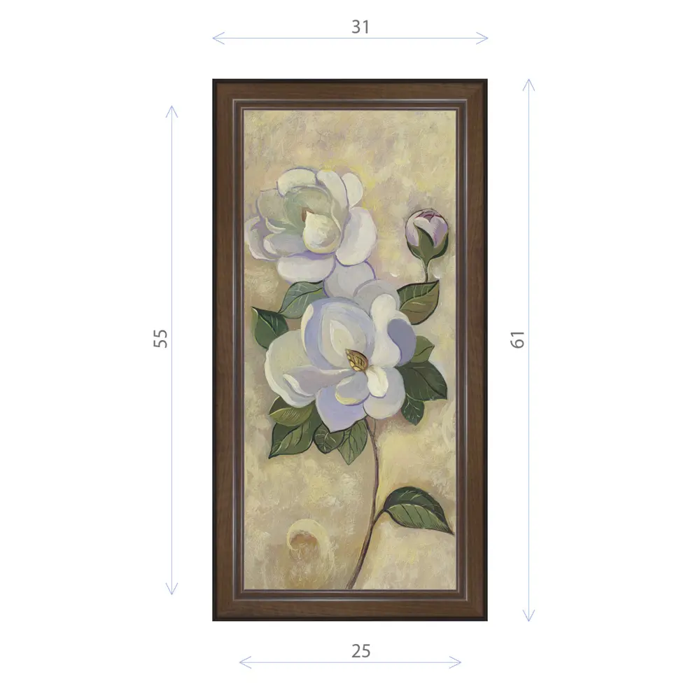 Фото Картина в раме Декор депо Ксения Черномор "Цветы магнолии 2" E21 61x31 см без стекла Фото Картина в раме Декор депо Ксения Черномор "Цветы магнолии 2" E21 61x31 см без стекла