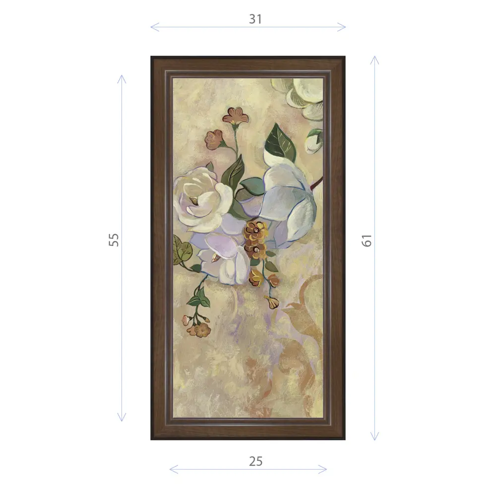 Фото Картина в раме Декор депо Ксения Черномор "Цветы магнолии 3" E21 61x31 см без стекла Фото Картина в раме Декор депо Ксения Черномор "Цветы магнолии 3" E21 61x31 см без стекла