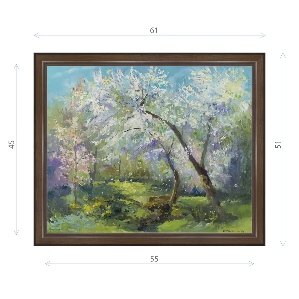 Фото Картина в раме Декор депо Ксения Черномор "Яблони в цвету" E21 51x61 см без стекла