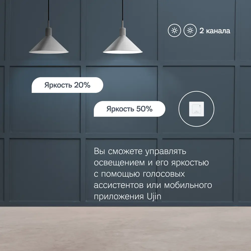 Фото 3 Диммер встраиваемый Ujin Luxe/lite M2 300 Вт цвет белый Фото 3 Диммер встраиваемый Ujin Luxe/lite M2 300 Вт цвет белый