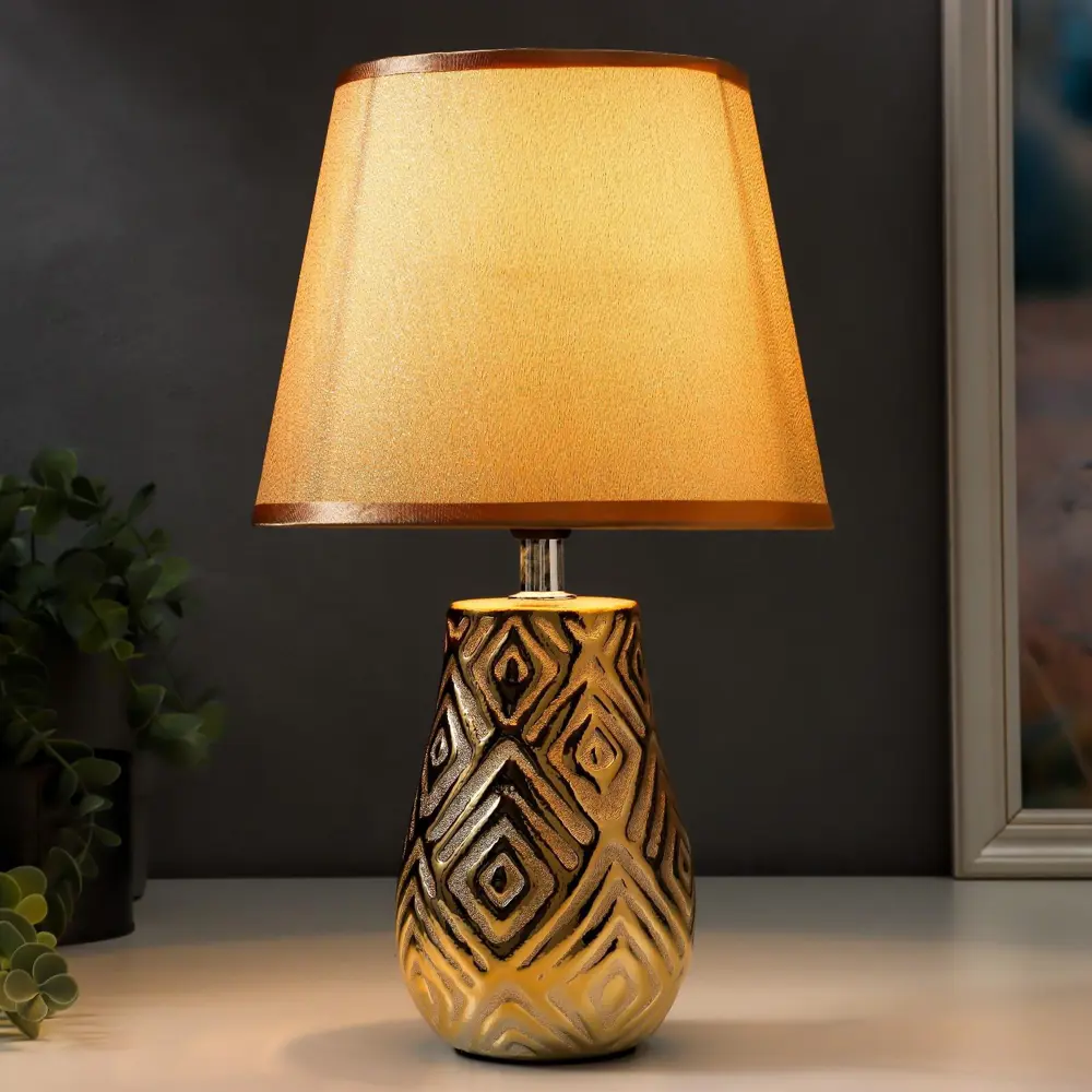 Фото 2 Настольная лампа RISALUX 64A-29434 цвет жёлтый золотой