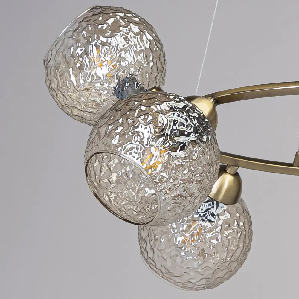 Фото 3 Люстра подвесная Вальтер De markt 800310155 8 ламп 16 м² цвет латунь