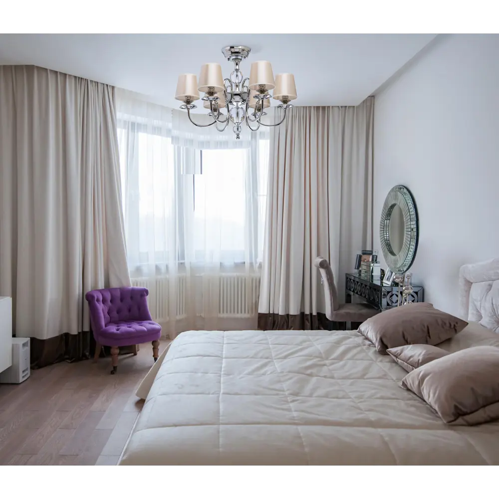 Фото 13 Люстра подвесная София MW 608310553 6 ламп 12 м² цвет серебристый