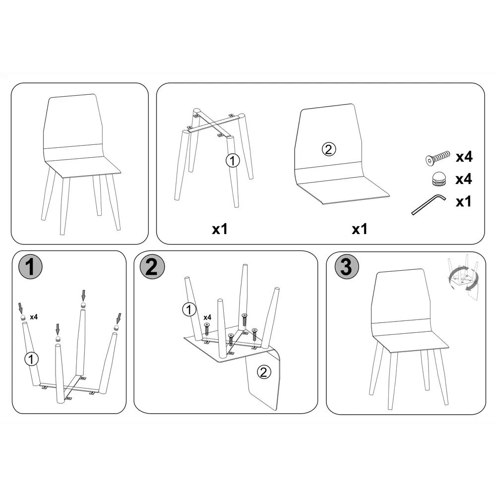 Фото 11 Комплект стульев 2 шт Callisto mobili М205.0 89x42x44 см велюр цвет серый/черный Фото 11 Комплект стульев 2 шт Callisto mobili М205.0 89x42x44 см велюр цвет серый/черный