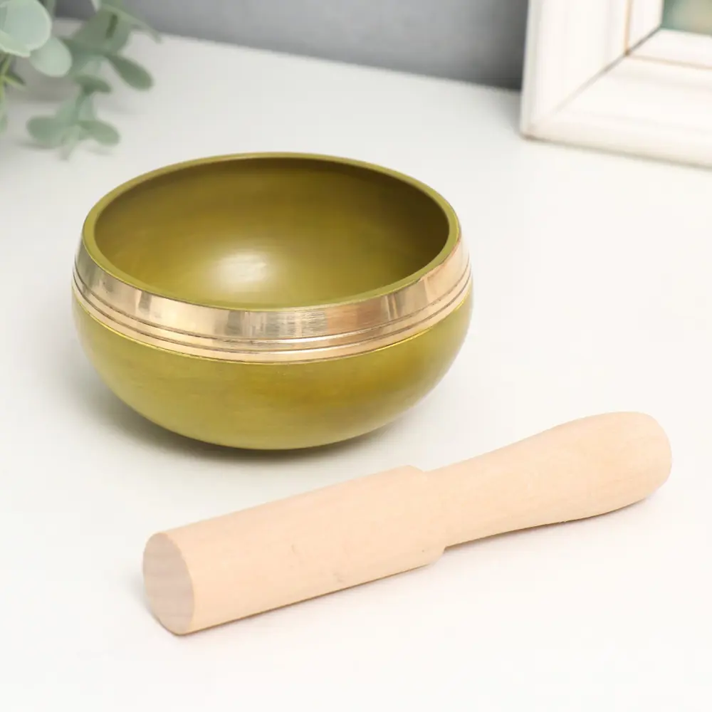 Фото Сувенир поющая чаша "Жёлтая" с резонатором d-8 см