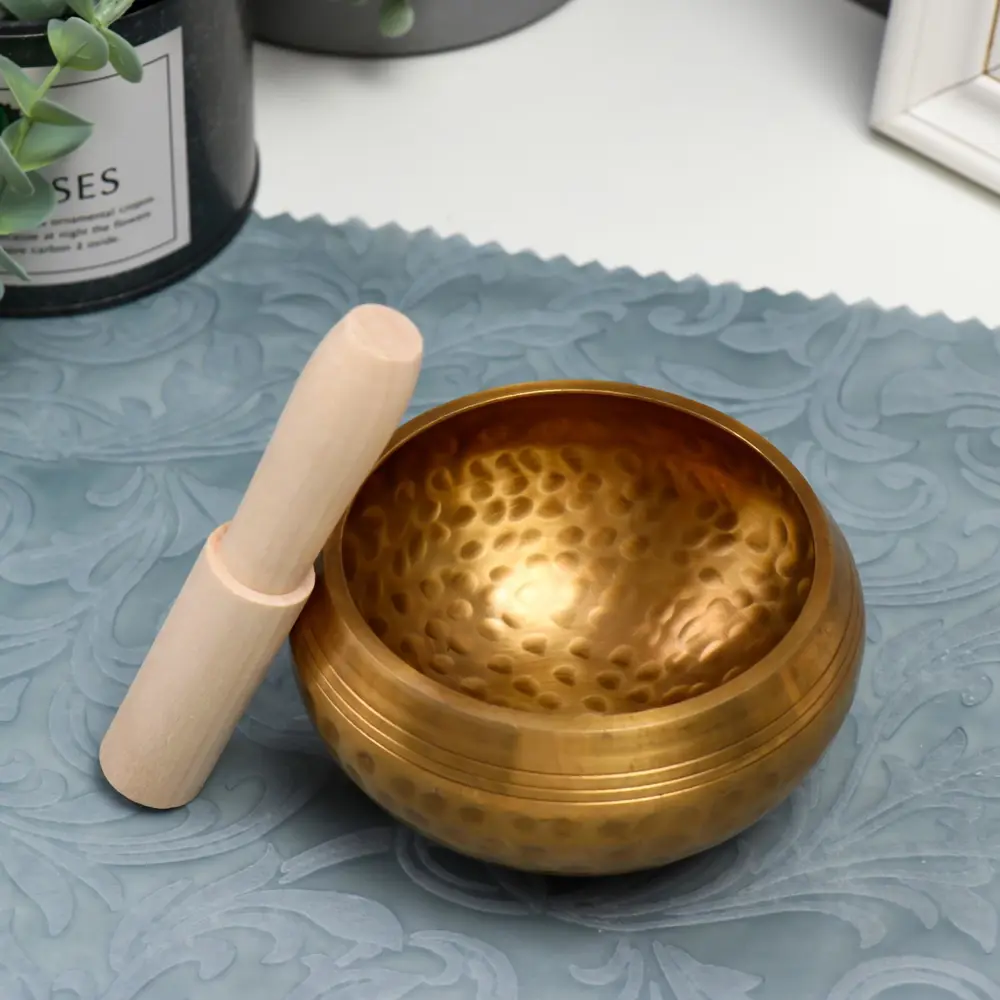 Фото Сувенир поющая чаша "Точки" с резонатором 5.5x9.5x9.5 см