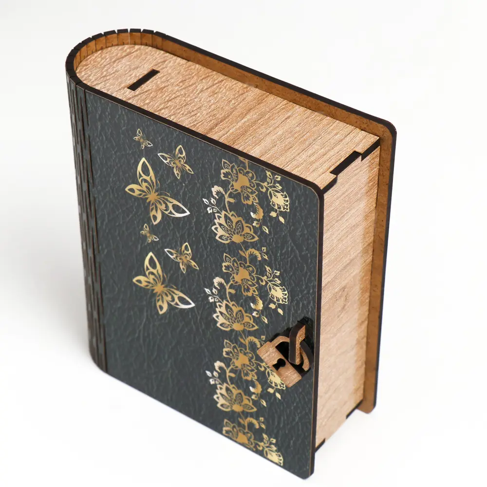 Фото 5 Шкатулка-книга Бабочки Gold 14x12x5 см Фото 5 Шкатулка-книга Бабочки Gold 14x12x5 см