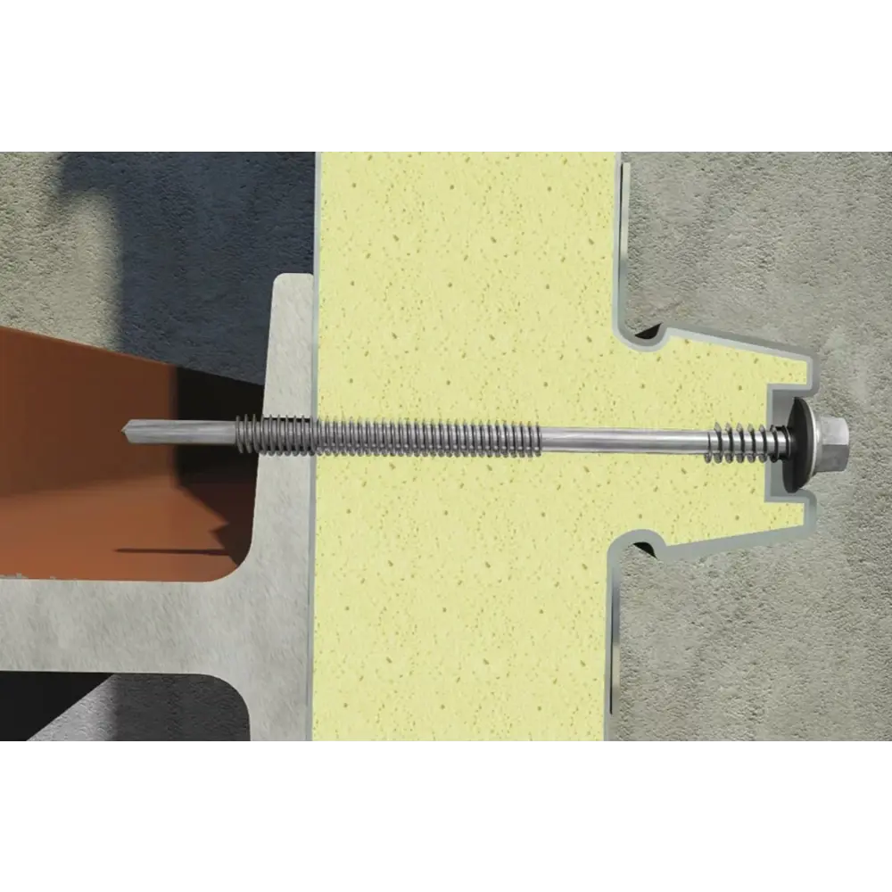 Фото 2 Шуруп для сэндвич-панелей Stalmax SMR SEN-MET со сверлом и EPDM-шайбой ОЦ 6.3/5.5x160 мм 50 шт. Фото 2 Шуруп для сэндвич-панелей Stalmax SMR SEN-MET со сверлом и EPDM-шайбой ОЦ 6.3/5.5x160 мм 50 шт.