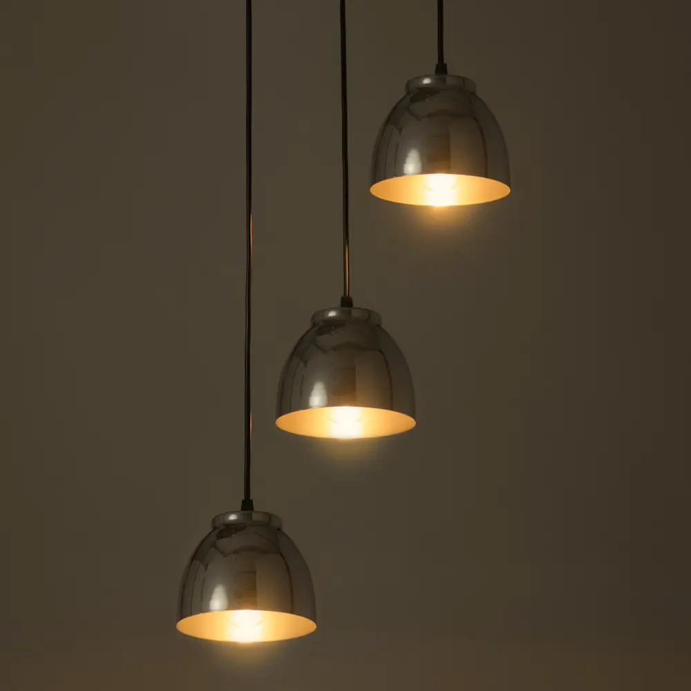 Фото 4 Светильник подвесной Bayerlux 9655677 3 лампы 6 м² цвет хром Фото 4 Светильник подвесной Bayerlux 9655677 3 лампы 6 м² цвет хром