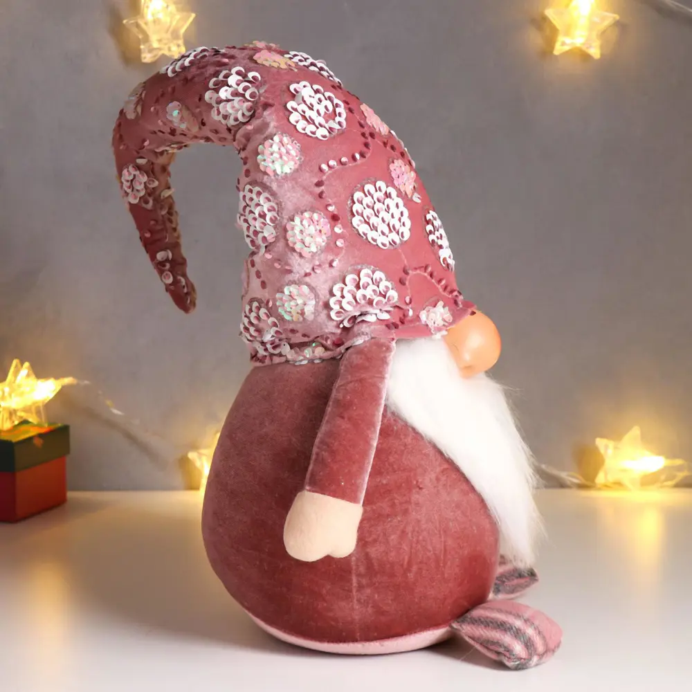 Фото 2 Декоративный предмет Дед мороз 6260131 Simaland 60 см цвет розовый