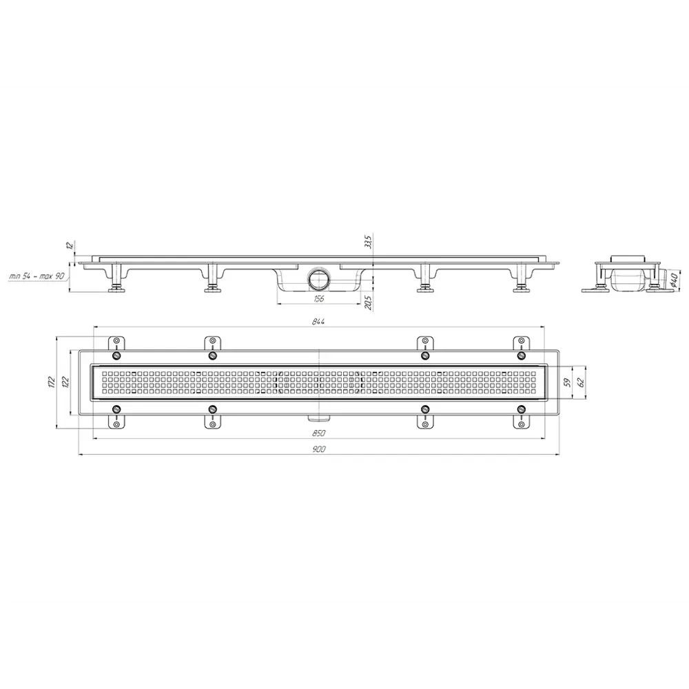 Фото 3 Трап для душа Equation комбинированный затвор 850x62 мм пластик цвет серый/серебристый Фото 3 Трап для душа Equation комбинированный затвор 850x62 мм пластик цвет серый/серебристый