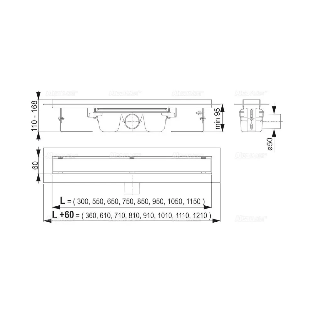 Фото Трап для душа Alcaplast APZ6S Professional 300 мм горизонтальный выход Ø50 мм Фото Трап для душа Alcaplast APZ6S Professional 300 мм горизонтальный выход Ø50 мм