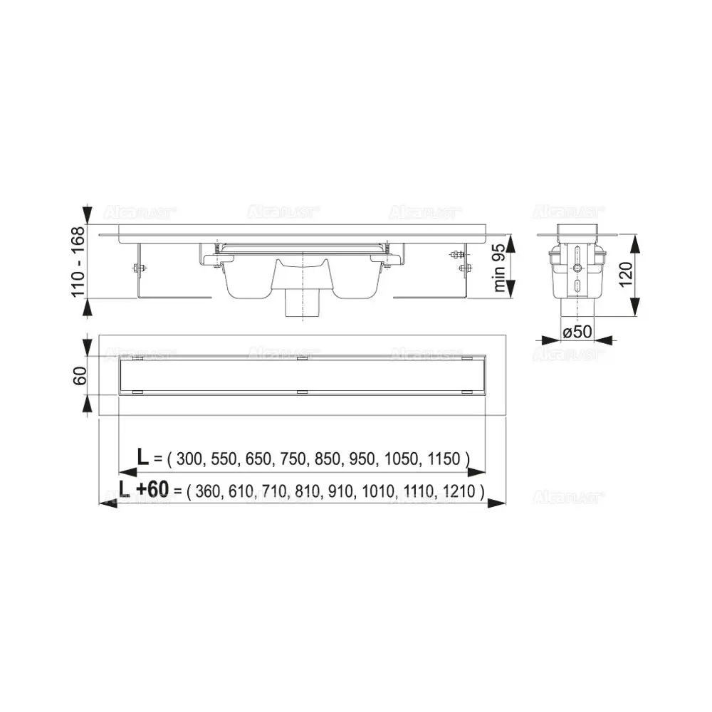 Фото 2 Трап для душа Alcaplast APZ1006S Professional 650 мм вертикальный выход Ø50 мм Фото 2 Трап для душа Alcaplast APZ1006S Professional 650 мм вертикальный выход Ø50 мм
