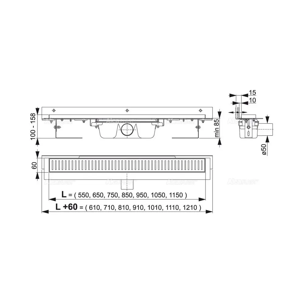 Фото Трап для душа Alcaplast APZ4S Flexible 1050 мм горизонтальный выход Ø50 мм Фото Трап для душа Alcaplast APZ4S Flexible 1050 мм горизонтальный выход Ø50 мм